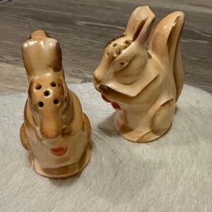 Vintage squirrel/kangaroo shakers with cork stoppers